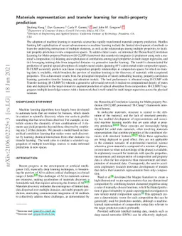 Materials Representation and Transfer Learning for Multi-Property
  Prediction