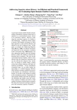 Addressing Inquiries about History: An Efficient and Practical Framework
  for Evaluating Open-domain Chatbot Consistency