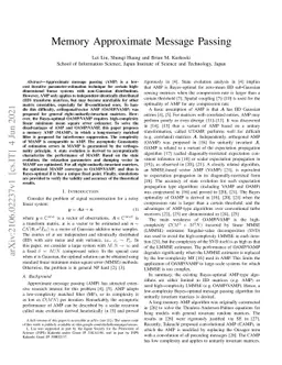 Memory Approximate Message Passing