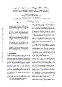 Language Scaling for Universal Suggested Replies Model