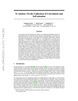 X-volution: On the unification of convolution and self-attention