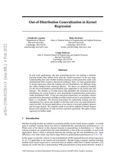 Out-of-Distribution Generalization in Kernel Regression
