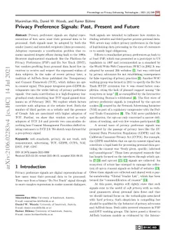 Privacy Preference Signals: Past, Present and Future