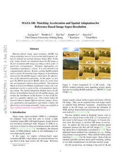 MASA-SR: Matching Acceleration and Spatial Adaptation for
  Reference-Based Image Super-Resolution