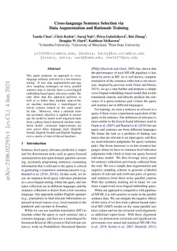 Cross-language Sentence Selection via Data Augmentation and Rationale
  Training