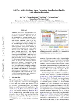 AdaTag: Multi-Attribute Value Extraction from Product Profiles with
  Adaptive Decoding