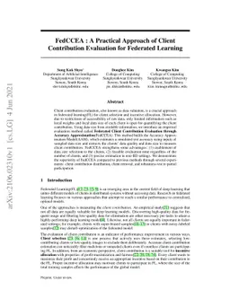 FedCCEA : A Practical Approach of Client Contribution Evaluation for
  Federated Learning