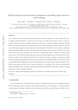 Hybrid attention network based on progressive embedding scale-context
  for crowd counting