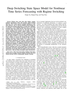 Deep Switching State Space Model (DS$^3$M) for Nonlinear Time Series Forecasting with Regime Switching