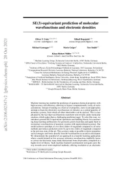 SE(3)-equivariant prediction of molecular wavefunctions and electronic
  densities