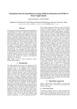 A Residual Network based Deep Learning Model for Detection of COVID-19
  from Cough Sounds