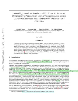 cs60075_team2 at SemEval-2021 Task 1 : Lexical Complexity Prediction
  using Transformer-based Language Models pre-trained on various text corpora