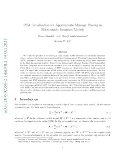 PCA Initialization for Approximate Message Passing in Rotationally
  Invariant Models