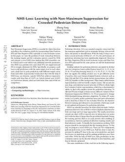 NMS-Loss: Learning with Non-Maximum Suppression for Crowded Pedestrian
  Detection