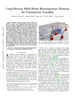 Long-Horizon Multi-Robot Rearrangement Planning for Construction
  Assembly