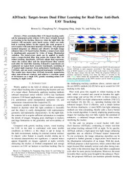 ADTrack: Target-Aware Dual Filter Learning for Real-Time Anti-Dark UAV
  Tracking
