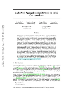 CATs: Cost Aggregation Transformers for Visual Correspondence