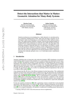 Detect the Interactions that Matter in Matter: Geometric Attention for
  Many-Body Systems