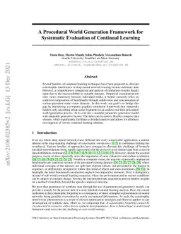 A Procedural World Generation Framework for Systematic Evaluation of
  Continual Learning