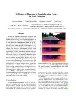 Self-Supervised Learning of Domain Invariant Features for Depth
  Estimation