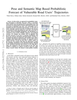 Pose and Semantic Map Based Probabilistic Forecast of Vulnerable Road
  Users' Trajectories