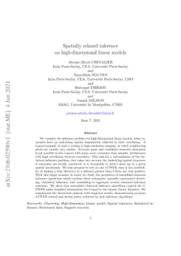 Spatially relaxed inference on high-dimensional linear models