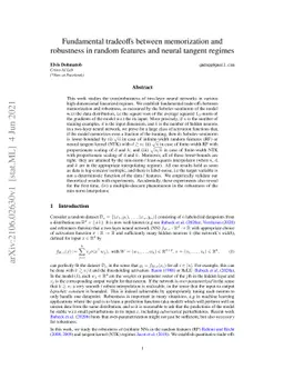 Fundamental tradeoffs between memorization and robustness in random
  features and neural tangent regimes