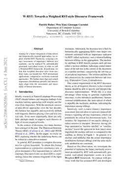W-RST: Towards a Weighted RST-style Discourse Framework