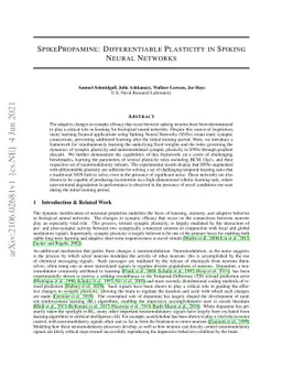 SpikePropamine: Differentiable Plasticity in Spiking Neural Networks