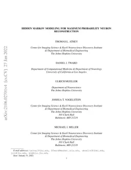 Hidden Markov Modeling for Maximum Likelihood Neuron Reconstruction