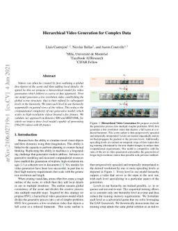 Hierarchical Video Generation for Complex Data