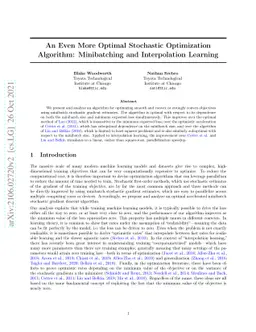 An Even More Optimal Stochastic Optimization Algorithm: Minibatching and
  Interpolation Learning