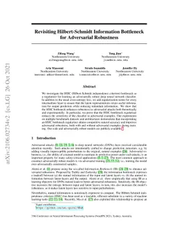 Revisiting Hilbert-Schmidt Information Bottleneck for Adversarial
  Robustness