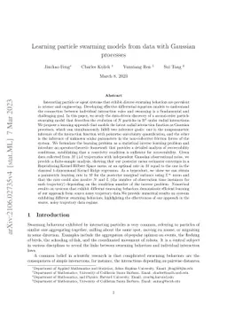 Learning particle swarming models from data with Gaussian processes