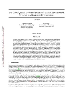 BO-DBA: Query-Efficient Decision-Based Adversarial Attacks via Bayesian
  Optimization