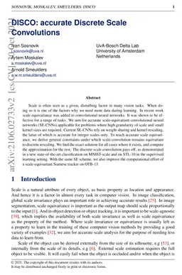 DISCO: accurate Discrete Scale Convolutions