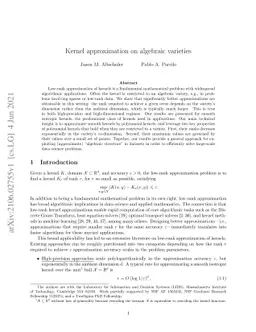 Kernel approximation on algebraic varieties