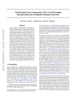 On Perceptual Lossy Compression: The Cost of Perceptual Reconstruction
  and An Optimal Training Framework