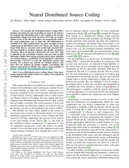 Neural Distributed Source Coding