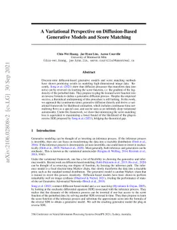 A Variational Perspective on Diffusion-Based Generative Models and Score
  Matching