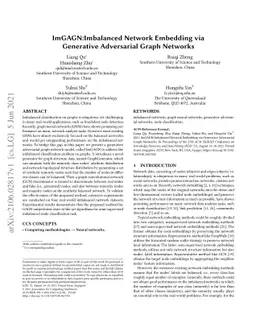 ImGAGN:Imbalanced Network Embedding via Generative Adversarial Graph
  Networks