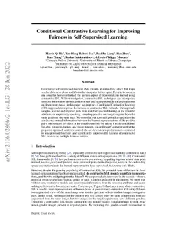 Conditional Contrastive Learning for Improving Fairness in
  Self-Supervised Learning