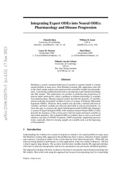 Integrating Expert ODEs into Neural ODEs: Pharmacology and Disease
  Progression