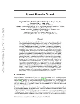 Dynamic Resolution Network