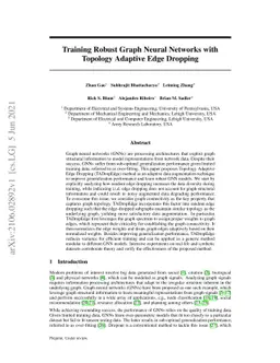 Training Robust Graph Neural Networks with Topology Adaptive Edge
  Dropping