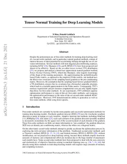 Tensor Normal Training for Deep Learning Models
