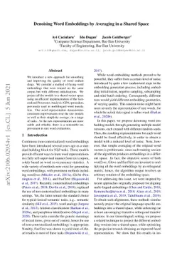 Denoising Word Embeddings by Averaging in a Shared Space
