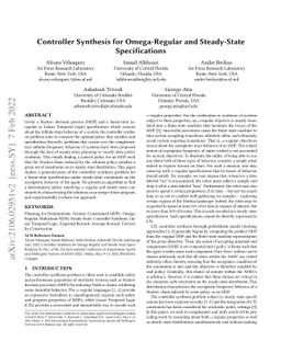 Controller Synthesis for Omega-Regular and Steady-State Specifications