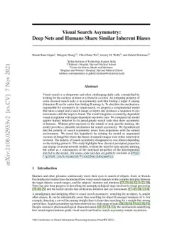 Visual Search Asymmetry: Deep Nets and Humans Share Similar Inherent
  Biases