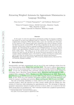 Extracting Weighted Automata for Approximate Minimization in Language
  Modelling